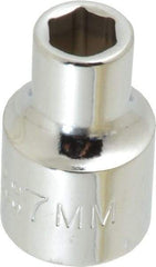 Proto - 3/8" Drive, Standard Hand Socket - 6 Points, 1-3/32" OAL, Chrome Finish - All Tool & Supply