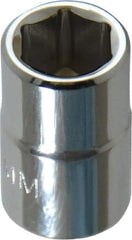 Proto - 3/8" Drive, Standard Hand Socket - 6 Points, 1-3/32" OAL, Chrome Finish - All Tool & Supply