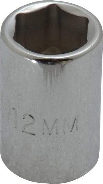 Proto - 3/8" Drive, Standard Hand Socket - 6 Points, 1-1/8" OAL, Chrome Finish - All Tool & Supply