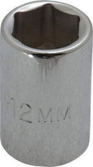 Proto - 3/8" Drive, Standard Hand Socket - 6 Points, 1-1/8" OAL, Chrome Finish - All Tool & Supply