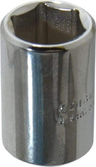 Proto - 3/8" Drive, Standard Hand Socket - 6 Points, 1-1/8" OAL, Chrome Vanadium, Chrome Finish - All Tool & Supply