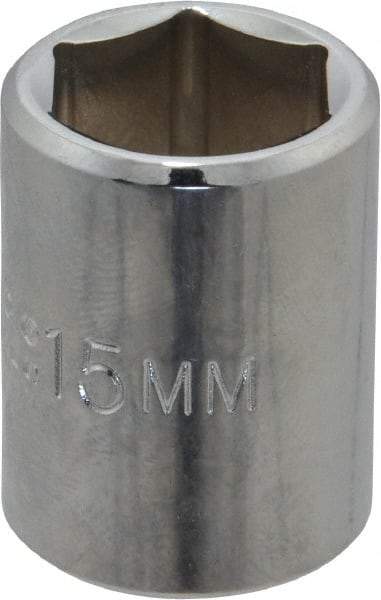 Proto - 3/8" Drive, Standard Hand Socket - 6 Points, 1-1/8" OAL, Chrome Finish - All Tool & Supply