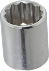 Proto - 3/8" Drive, Standard Hand Socket - 6 Points, 1-1/8" OAL, Chrome Vanadium, Chrome Finish - All Tool & Supply