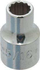 Proto - 5/16", 3/8" Drive, Standard Hand Socket - 12 Points, 1-3/32" OAL, Chrome Finish - All Tool & Supply