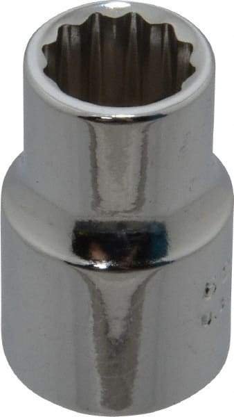 Proto - 3/8", 3/8" Drive, Standard Hand Socket - 12 Points, 1-3/32" OAL, Chrome Finish - All Tool & Supply