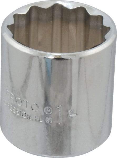 Proto - 1", 3/8" Drive, Standard Hand Socket - 12 Points, 1-3/8" OAL, Chrome Finish - All Tool & Supply