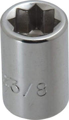 Proto - 3/8", 3/8" Drive, Standard Hand Socket - 8 Points, 1-5/64" OAL, Chrome Finish - All Tool & Supply