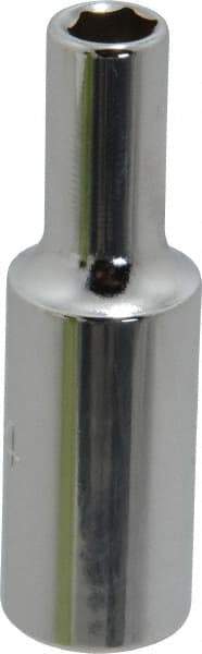 Proto - 1/4", 3/8" Drive, Deep Hand Socket - 6 Points, 2-1/8" OAL, Chrome Finish - All Tool & Supply