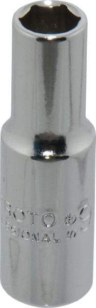 Proto - 3/8" Drive, Deep Hand Socket - 6 Points, 2-1/8" OAL, Chrome Finish - All Tool & Supply