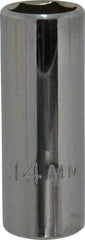 Proto - 3/8" Drive, Deep Hand Socket - 6 Points, 2-1/8" OAL, Chrome Vanadium, Chrome Finish - All Tool & Supply