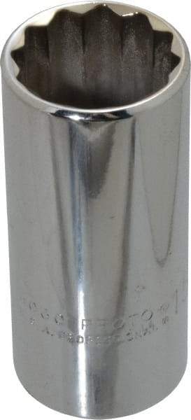 Proto - 15/16", 3/8" Drive, Deep Hand Socket - 12 Points, 2-3/4" OAL, Chrome Finish - All Tool & Supply