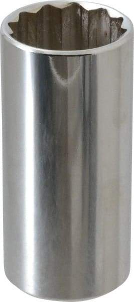 Proto - 1", 3/8" Drive, Deep Hand Socket - 12 Points, 2-3/4" OAL, Chrome Finish - All Tool & Supply