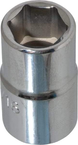 Proto - 9/16", 1/2" Drive, Standard Hand Socket - 6 Points, 1-1/2" OAL, Chrome Finish - All Tool & Supply