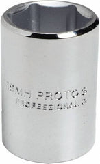 Proto - 15/16", 1/2" Drive, Standard Hand Socket - 6 Points, 1-9/16" OAL, Chrome Finish - All Tool & Supply