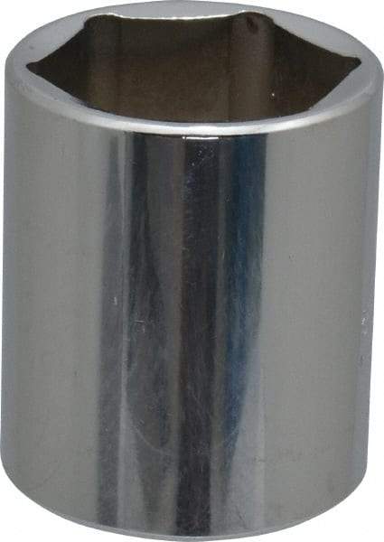 Proto - 1-1/8", 1/2" Drive, Standard Hand Socket - 6 Points, 1-3/4" OAL, Chrome Finish - All Tool & Supply