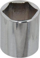 Proto - 1-3/16", 1/2" Drive, Standard Hand Socket - 6 Points, 1-3/4" OAL, Chrome Finish - All Tool & Supply