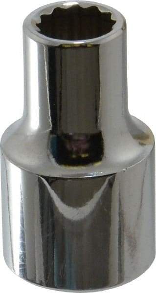 Proto - 3/8", 1/2" Drive, Standard Hand Socket - 12 Points, 1-31/64" OAL, Chrome Finish - All Tool & Supply