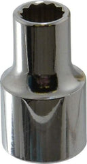 Proto - 3/8", 1/2" Drive, Standard Hand Socket - 12 Points, 1-31/64" OAL, Chrome Finish - All Tool & Supply