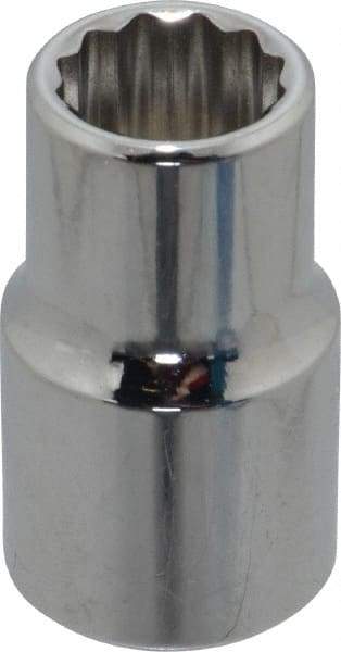 Proto - 1/2", 1/2" Drive, Standard Hand Socket - 12 Points, 1-31/64" OAL, Chrome Finish - All Tool & Supply