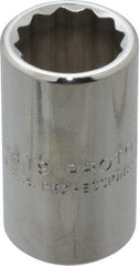 Proto - 19/32", 1/2" Drive, Standard Hand Socket - 12 Points, 1-1/2" OAL, Chrome Finish - All Tool & Supply