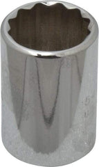 Proto - 3/4", 1/2" Drive, Standard Hand Socket - 12 Points, 1-1/2" OAL, Chrome Finish - All Tool & Supply