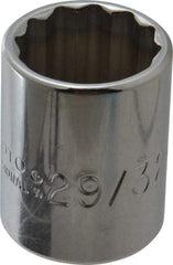 Proto - 29/32", 1/2" Drive, Standard Hand Socket - 12 Points, 1-9/16" OAL, Chrome Finish - All Tool & Supply