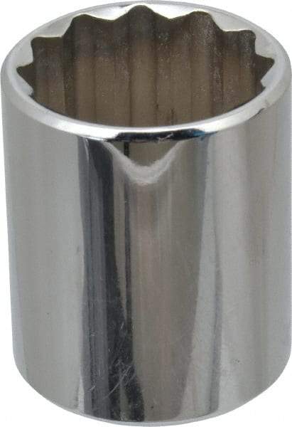 Proto - 1", 1/2" Drive, Standard Hand Socket - 12 Points, 1-9/16" OAL, Chrome Finish - All Tool & Supply