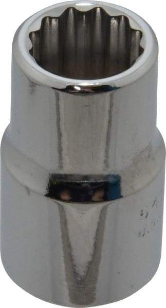 Proto - 1/2" Drive, Standard Hand Socket - 12 Points, 1-1/2" OAL, Chrome Finish - All Tool & Supply