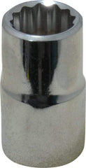 Proto - 1/2" Drive, Standard Hand Socket - 12 Points, 1-1/2" OAL, Chrome Finish - All Tool & Supply