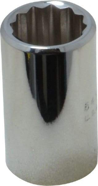 Proto - 1/2" Drive, Standard Hand Socket - 12 Points, 1-1/2" OAL, Chrome Finish - All Tool & Supply