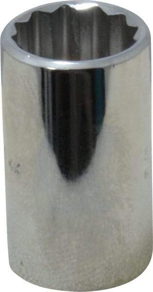 Proto - 1/2" Drive, Standard Hand Socket - 12 Points, 1-1/2" OAL, Chrome Vanadium, Chrome Finish - All Tool & Supply