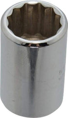 Proto - 1/2" Drive, Standard Hand Socket - 12 Points, 1-1/2" OAL, Chrome Finish - All Tool & Supply