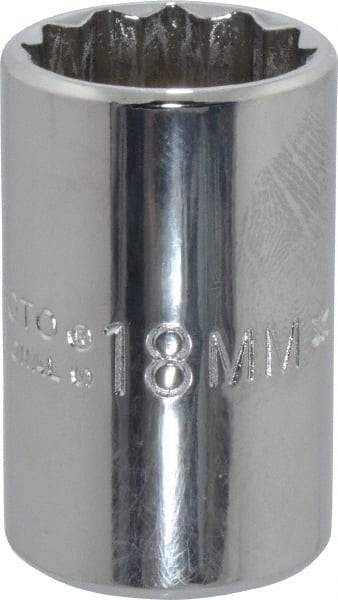 Proto - 1/2" Drive, Standard Hand Socket - 12 Points, 1-1/2" OAL, Chrome Finish - All Tool & Supply