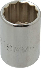 Proto - 1/2" Drive, Standard Hand Socket - 12 Points, 1-1/2" OAL, Chrome Finish - All Tool & Supply