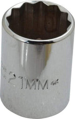 Proto - 1/2" Drive, Standard Hand Socket - 12 Points, 1-7/16" OAL, Chrome Finish - All Tool & Supply