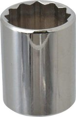 Proto - 1/2" Drive, Standard Hand Socket - 12 Points, 1-17/32" OAL, Chrome Finish - All Tool & Supply