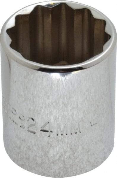 Proto - 1/2" Drive, Standard Hand Socket - 12 Points, 1-17/32" OAL, Chrome Vanadium, Chrome Finish - All Tool & Supply