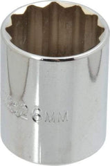 Proto - 1/2" Drive, Standard Hand Socket - 12 Points, 1-17/32" OAL, Chrome Finish - All Tool & Supply