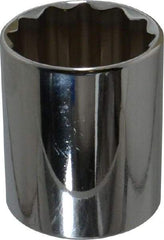 Proto - 1/2" Drive, Standard Hand Socket - 12 Points, 1-25/32" OAL, Chrome Finish - All Tool & Supply