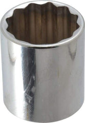 Proto - 1/2" Drive, Standard Hand Socket - 12 Points, 1-25/32" OAL, Chrome Finish - All Tool & Supply