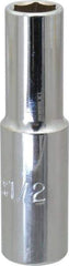 Proto - 1/2", 1/2" Drive, Deep Hand Socket - 6 Points, 3-1/4" OAL, Chrome Finish - All Tool & Supply