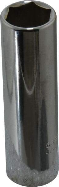 Proto - 11/16", 1/2" Drive, Deep Hand Socket - 6 Points, 3-1/4" OAL, Chrome Finish - All Tool & Supply