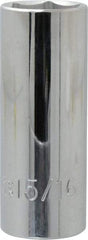 Proto - 15/16", 1/2" Drive, Deep Hand Socket - 6 Points, 3-1/4" OAL, Chrome Finish - All Tool & Supply