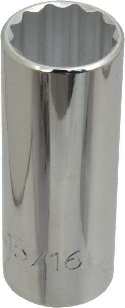 Proto - 15/16", 1/2" Drive, Deep Hand Socket - 12 Points, 3-1/4" OAL, Chrome Finish - All Tool & Supply