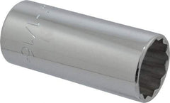 Proto - 1-1/16", 1/2" Drive, Deep Hand Socket - 12 Points, 3-1/4" OAL, Chrome Finish - All Tool & Supply