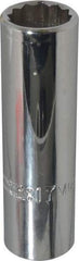 Proto - 1/2" Drive, Deep Hand Socket - 12 Points, 3-1/4" OAL, Chrome Finish - All Tool & Supply