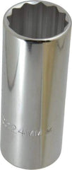 Proto - 1/2" Drive, Deep Hand Socket - 12 Points, 3-1/4" OAL, Chrome Finish - All Tool & Supply