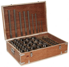 Value Collection - 75 Piece, 1/8 to 3/4" Keyway Width, Style B, C, D & E Keyway Broach Set - All Tool & Supply