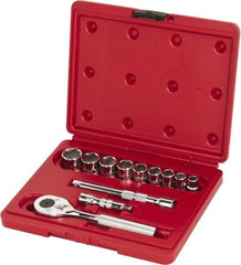 Proto - 12 Piece 3/8" Drive Socket Set - 6 Points, 3/8" to 7/8" Range, Inch Measurement Standard - All Tool & Supply