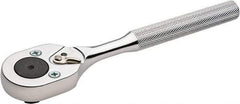 Proto - 3/8" Drive Pear Head Ratchet - Chrome Finish, 7" OAL, 24 Gear Teeth, Standard Knurled Handle, Reversible Head - All Tool & Supply